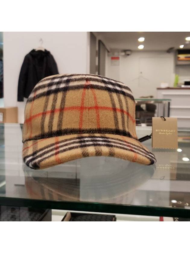 Burberry Wool Vintage Check Ball Cap Camel