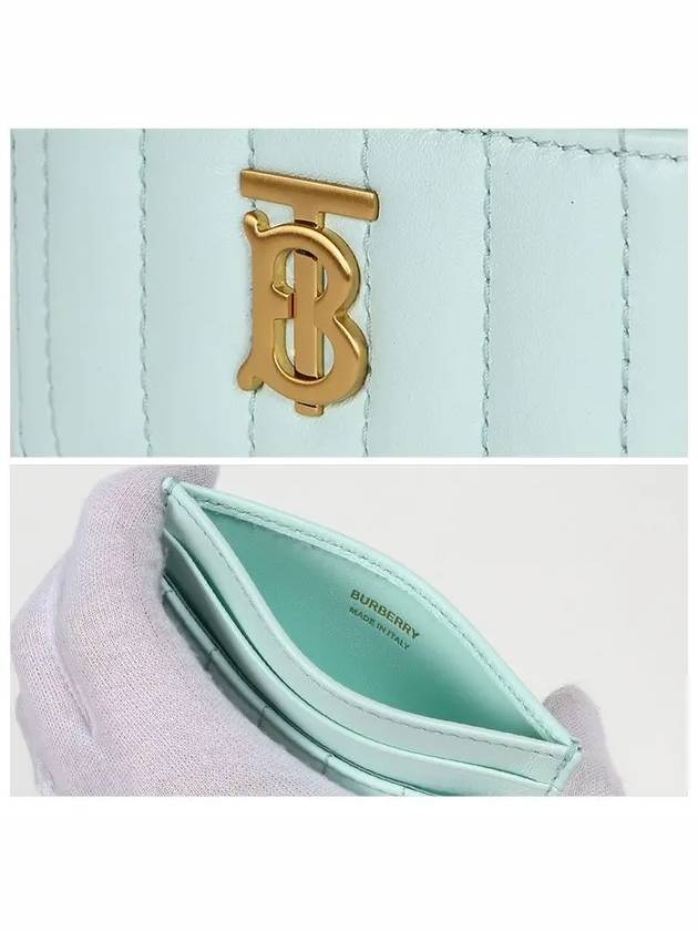 Burberry Laura Quilted Leather Card Wallet Cool Mint