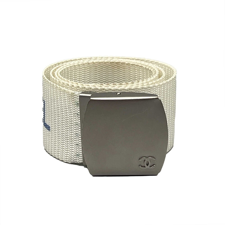Chanel - Vintage 99S 1999 Logo Adjustable Nylon Web - White - XS/S - Belt