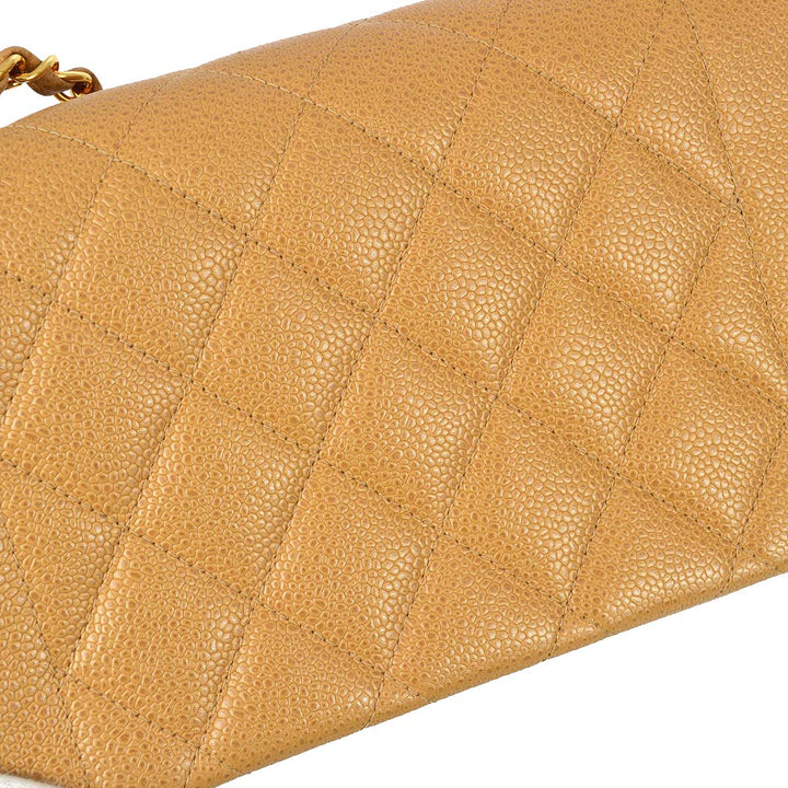Top Quality Chanel 1994-1996 Beige Caviar Small Diana Shoulder Bag