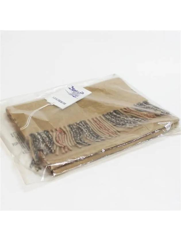Burberry Check Cashmere Scarf Beige