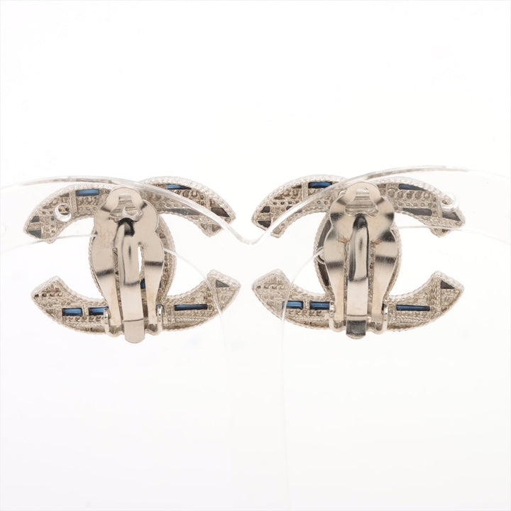Top Quality Chanel Earrings in Tweed Pattern A19B Silver Blue