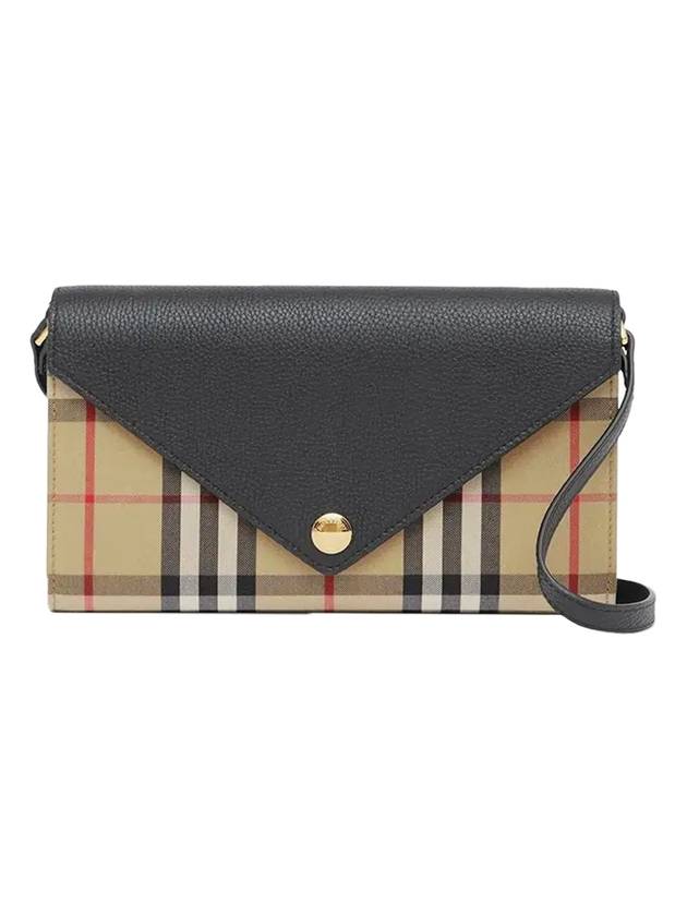 Burberry Detachable Strap Vintage Check Long Wallet Beige