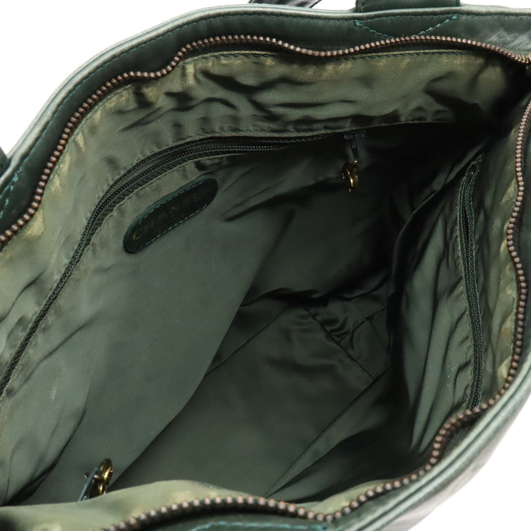 Top Quality Chanel Top Quality Chanel COCOMARK TASELL FRINGE Tote BAG Semi-sder leather dark green