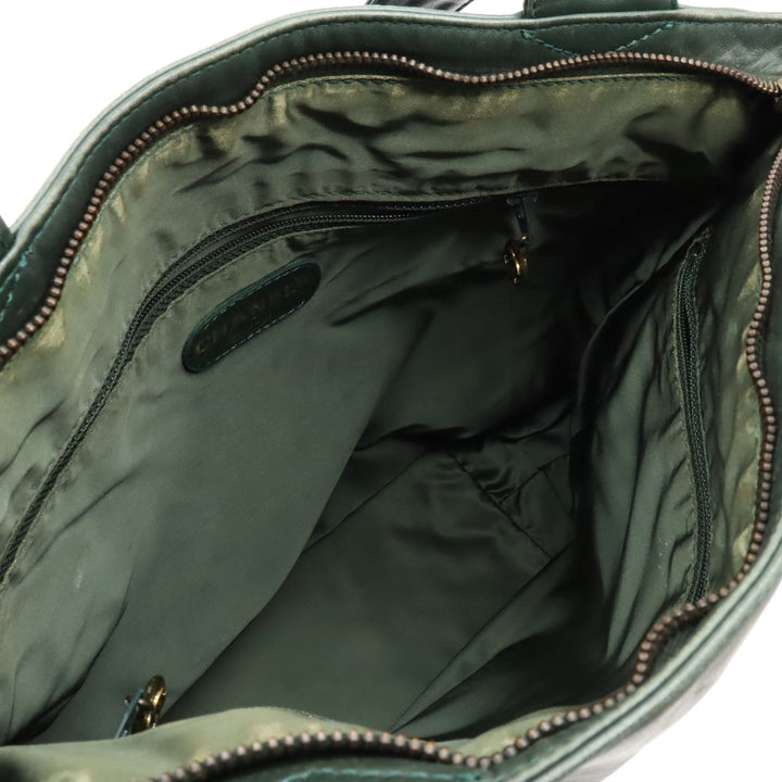 Top Quality Chanel Top Quality Chanel COCOMARK TASELL FRINGE Tote BAG Semi-sder leather dark green