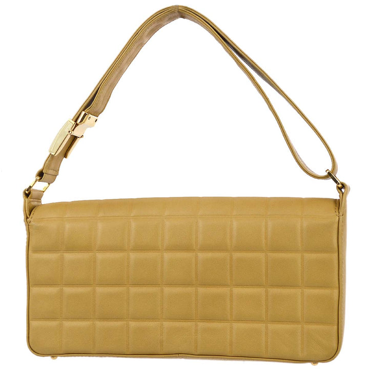 Top Quality Chanel 2003-2004 * Choco Bar Shoulder Bag Beige Lambskin