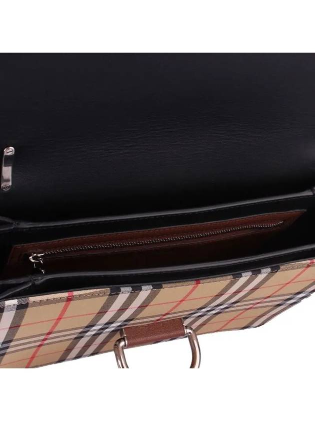 Burberry Vintage Check Leather D-Ring Medium Cross Bag Brown