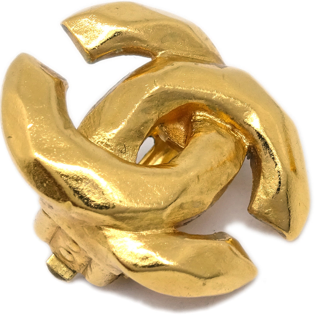 Top Quality Chanel CC Earrings Clip-On Gold 99P