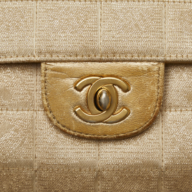 Top Quality Chanel Coco New Label Line Chain Shoulder Bag Beige Canvas Leather  Chanel