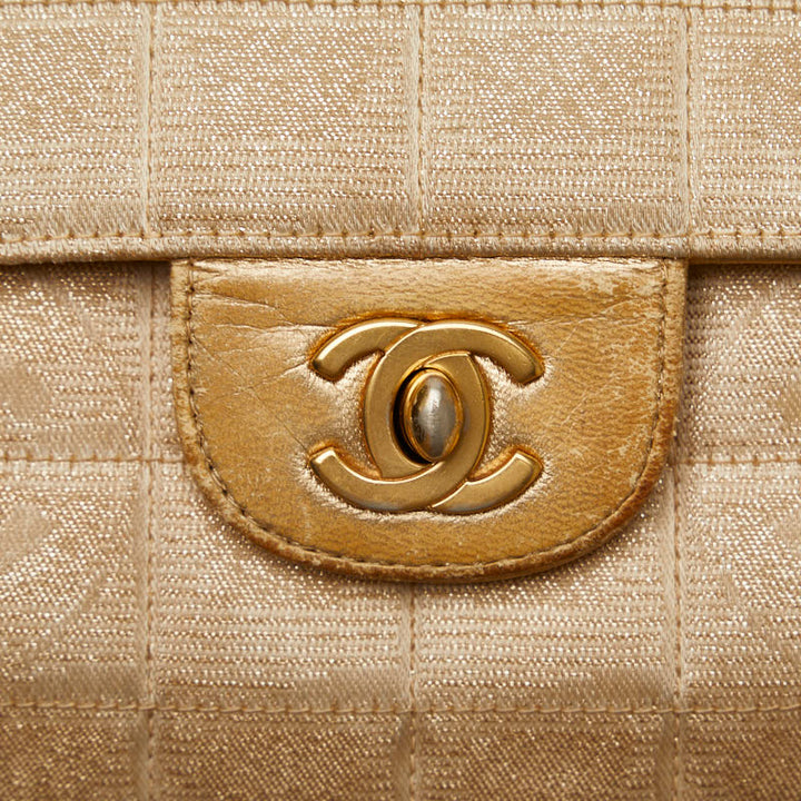 Top Quality Chanel Coco New Label Line Chain Shoulder Bag Beige Canvas Leather  Chanel