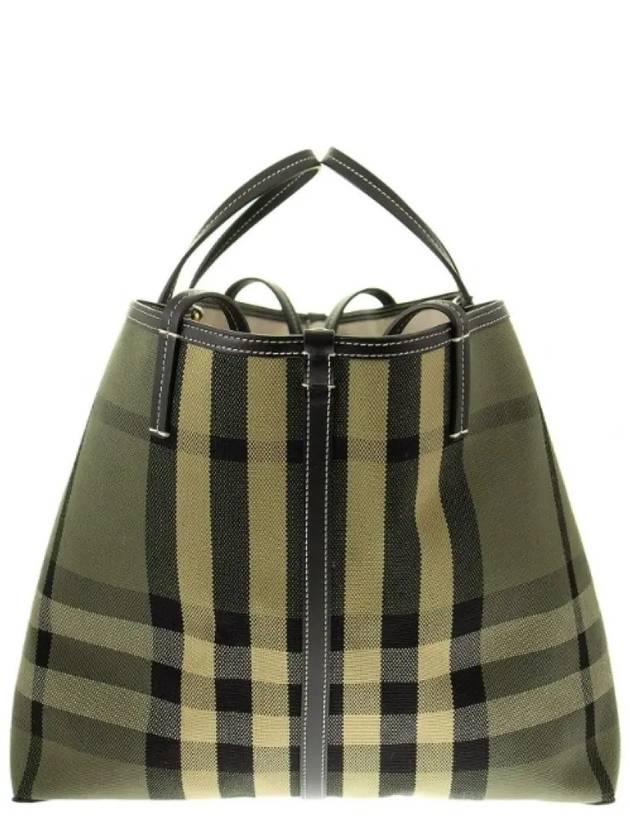 Burberry Check Canvas Beach Medium Tote Bag Green