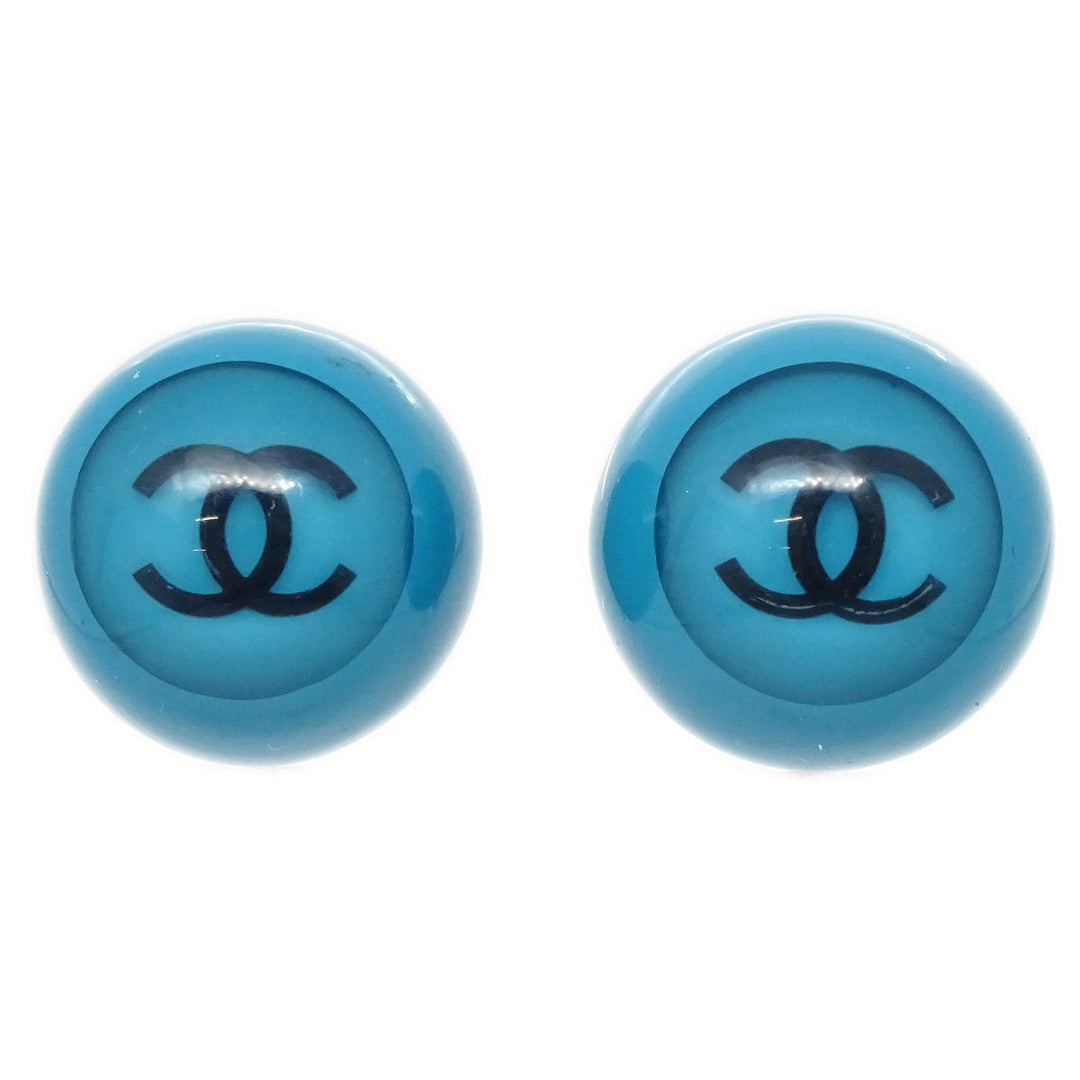 Top Quality Chanel Blue Button Earrings Clip-On 01P