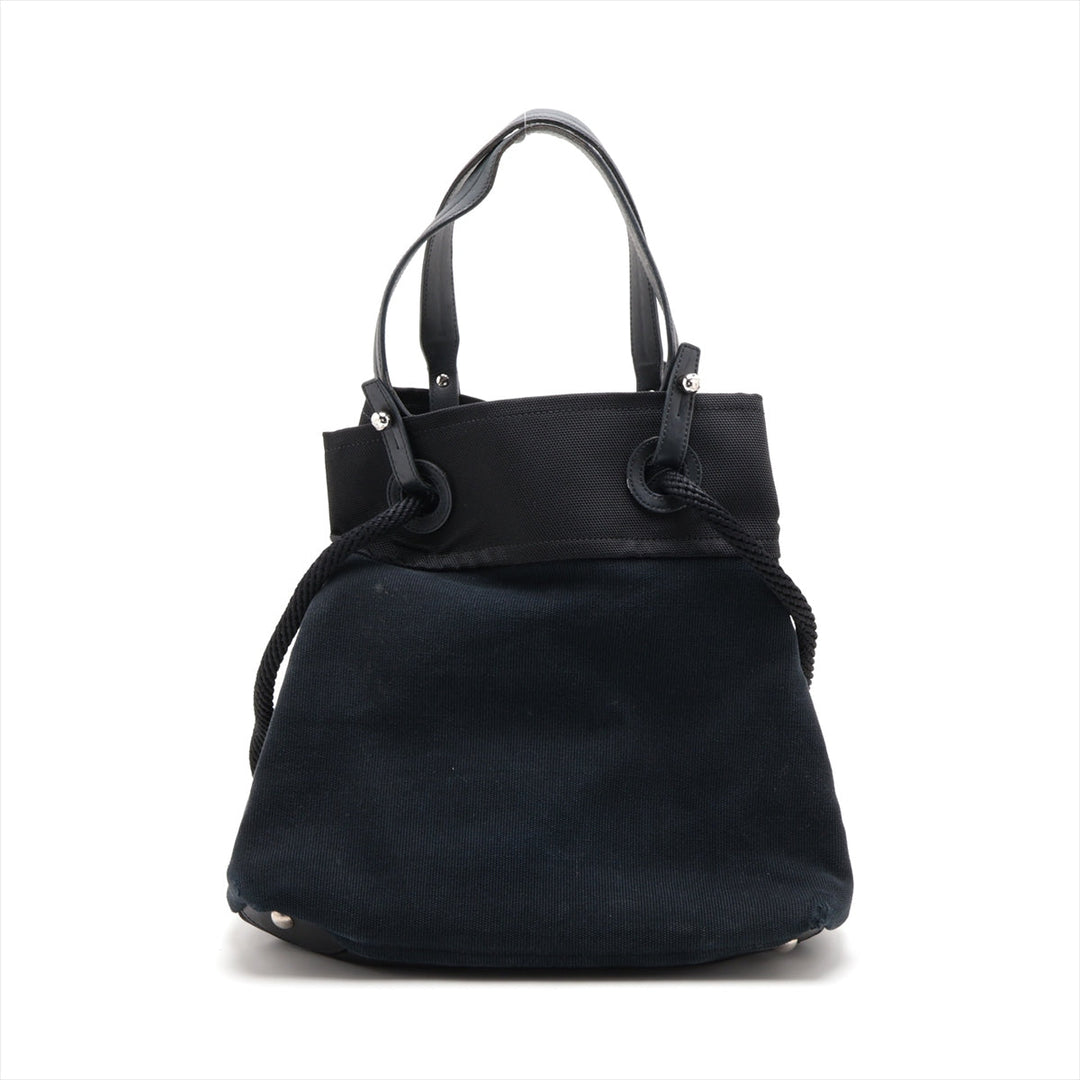Top Quality Chanel Coco Canvas Leather Tote Bag Black Silver Gold  13th