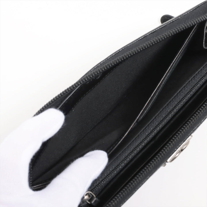 Top Quality Chanel Boy Top Quality Chanel Caviar S Round  Wallet Black Silver Gold