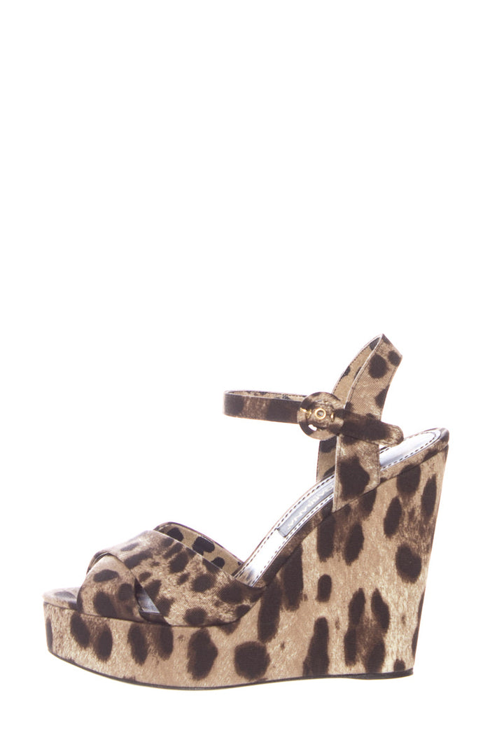 Dolce & Gabbana Leopard Print Wedges SZ 38
