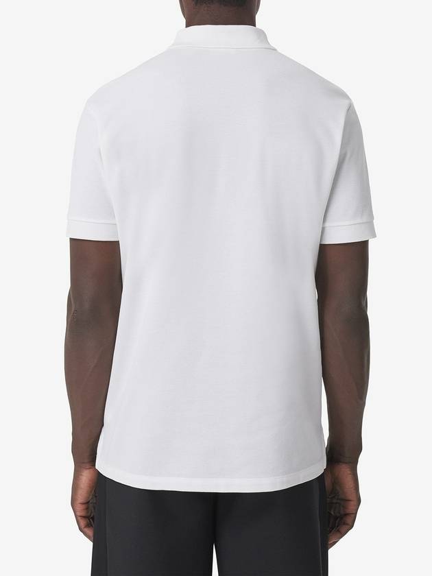 Burberry Monogram Embroidery Polo Shirt White