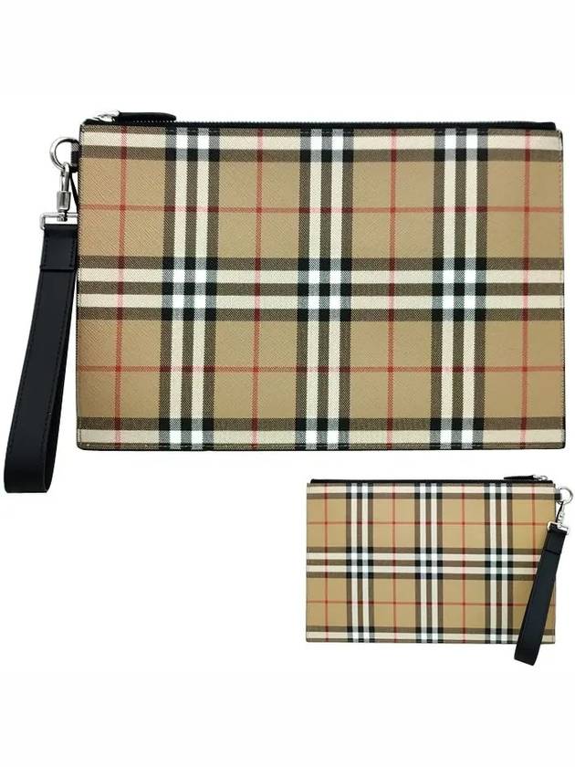Burberry Vintage Check Clutch Bag Beige
