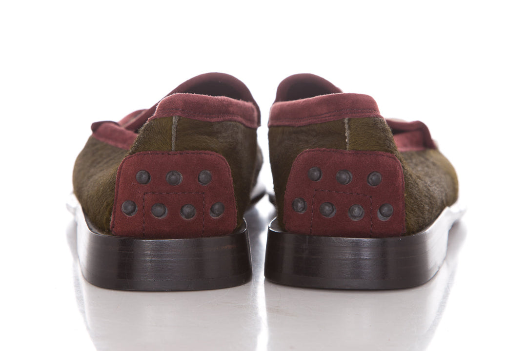 Tod's Olive Pony Hair Loafers SZ 6