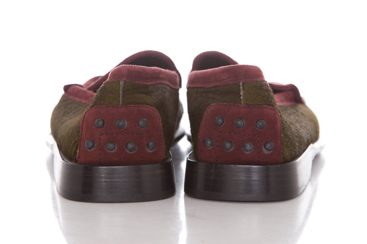 Tod's Olive Pony Hair Loafers SZ 6