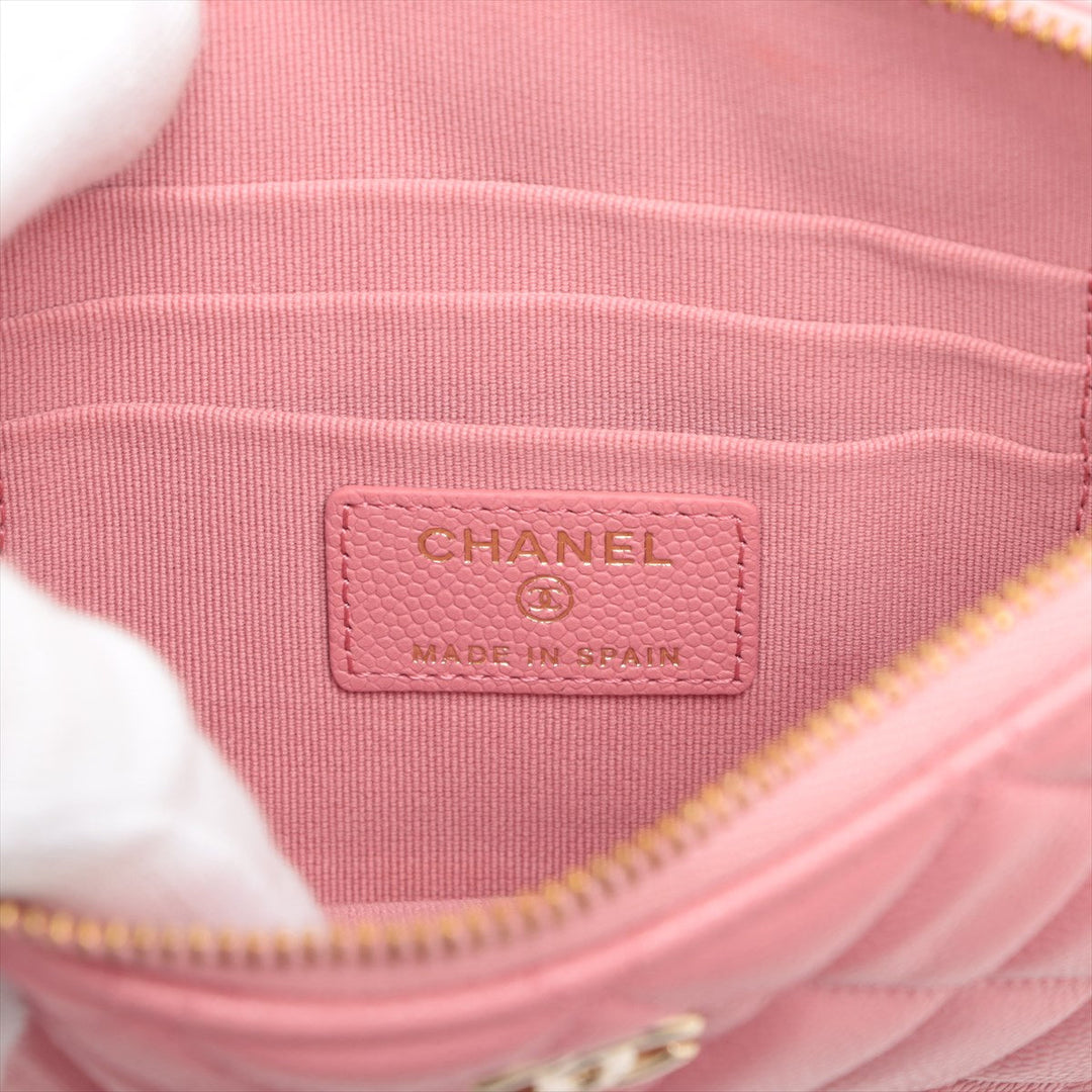 Top Quality Chanel Matrasse Caviar S Pouch Pink Gold  Random