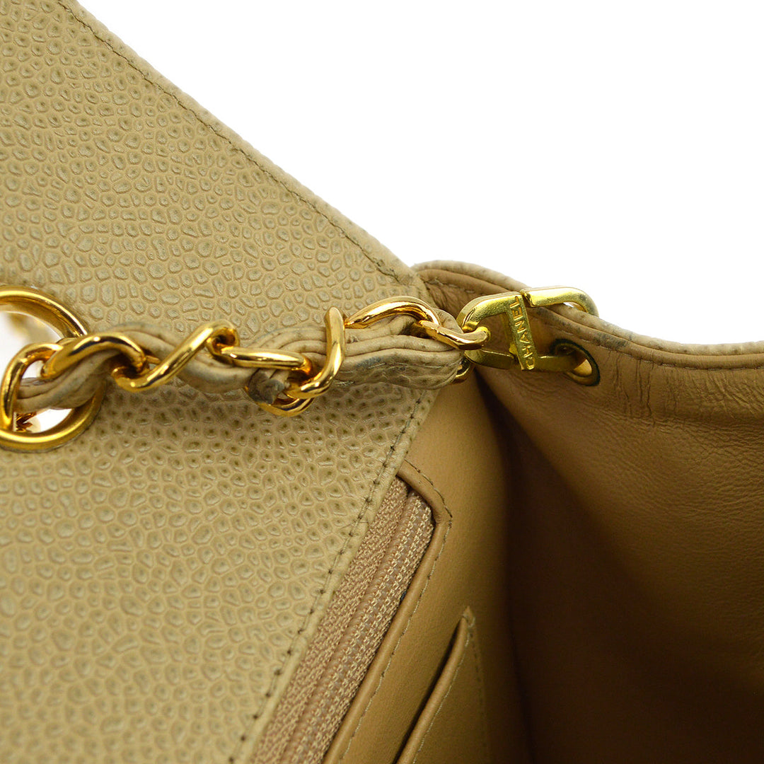 Top Quality Chanel Beige Caviar Medium Diana Shoulder Bag
