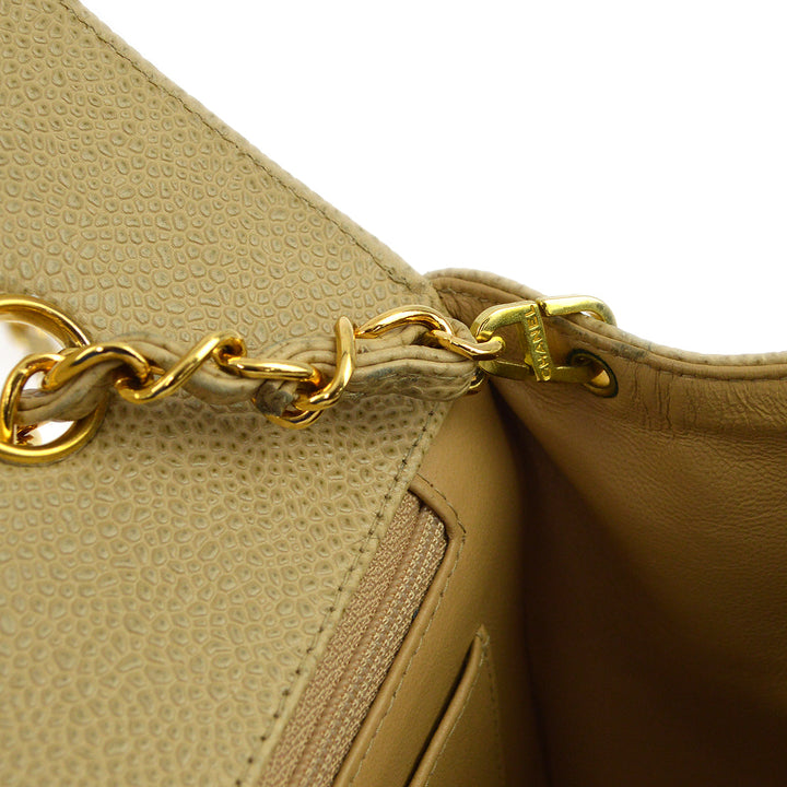 Top Quality Chanel Beige Caviar Medium Diana Shoulder Bag