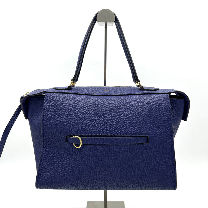 Céline Borsa a mano in pelle con anello piccolo Celine blu LA31565