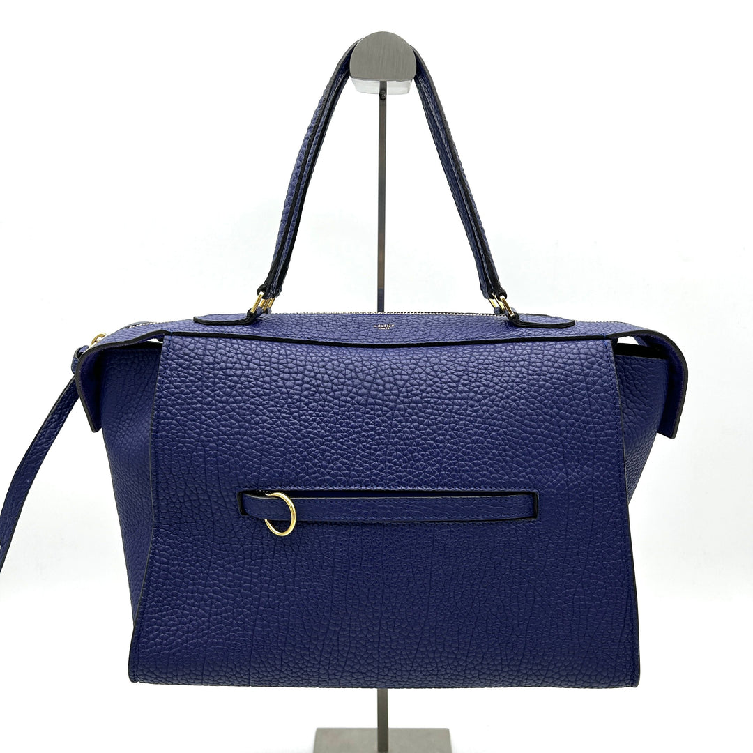 Céline Borsa a mano in pelle con anello piccolo Celine blu LA31565