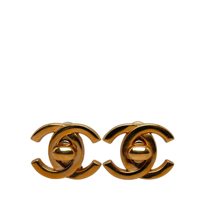 Top Quality Chanel Vintage Cocomark Turn-Rock Earring Gold Make-up  Chanel