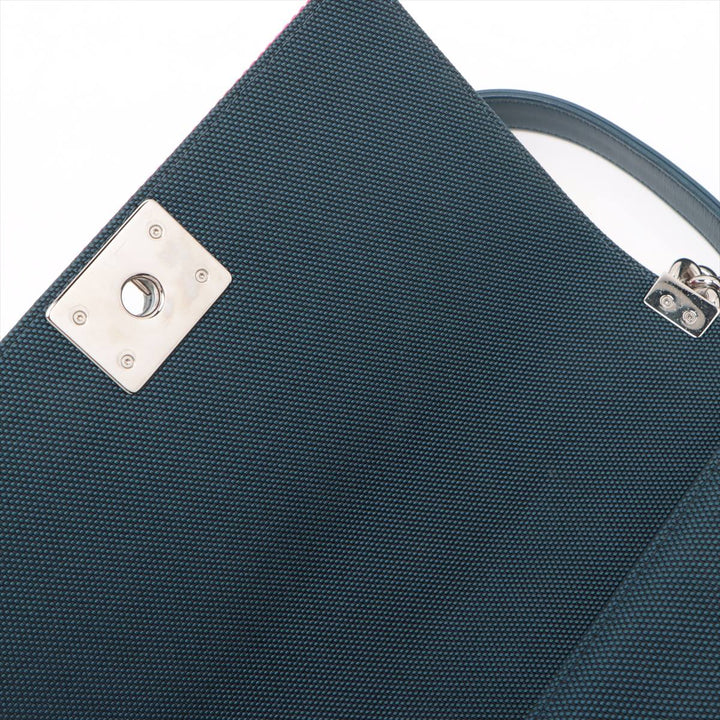 Top Quality Chanel Boy Chain Shoulder Bag in Nylon Navy Pink