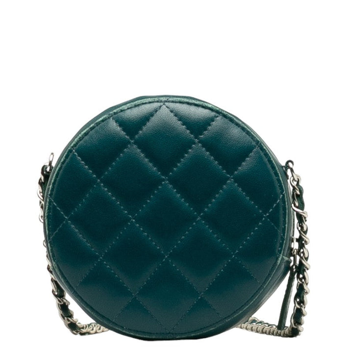 Top Quality Chanel Matrases Cocomark  Chain Shoulder Bag Portfolio Green Leather  CHANEL