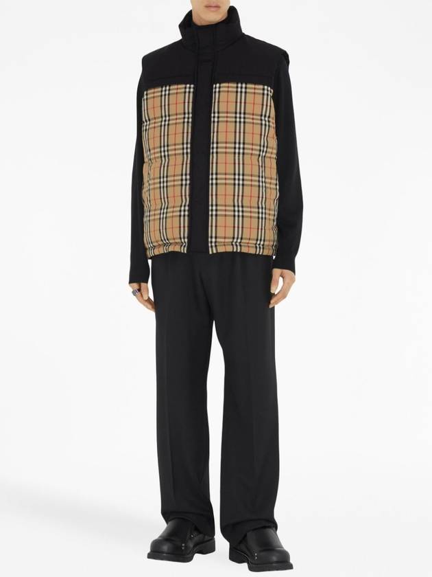 Burberry Check Panel Reversible Vest Beige