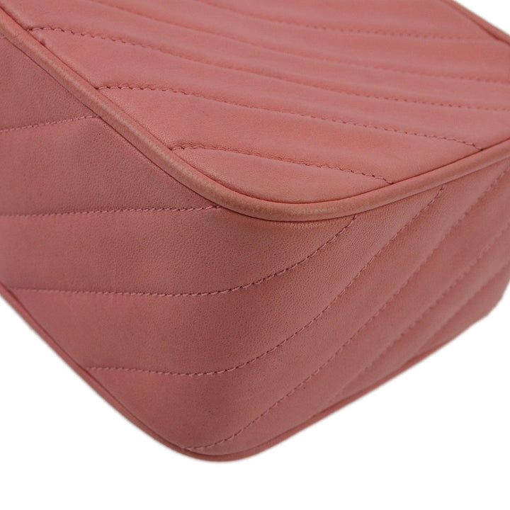 Top Quality Chanel Pink Lambskin Fringe Camera Bag Mini