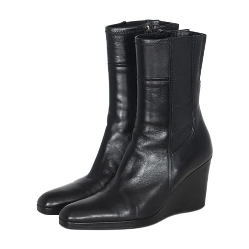 Prada Sport Leather Wedge Boots