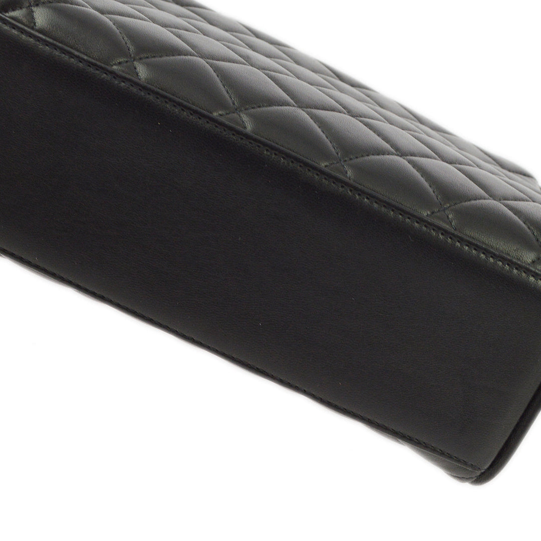 Top Quality Chanel Black Lambskin Straight Flap Handbag