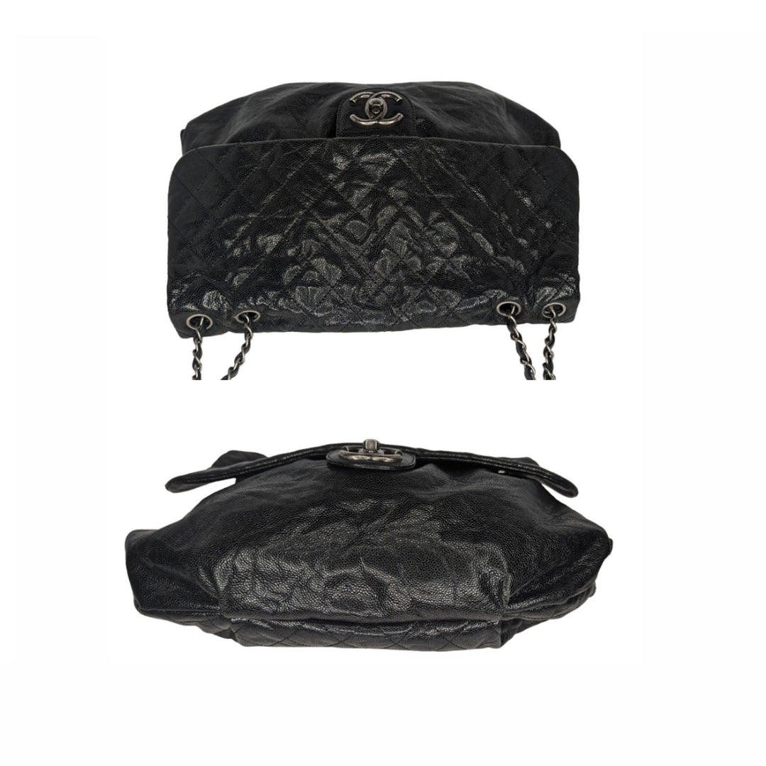 Top Quality Chanel Elastic CC Flap Bag Glazed Caviar Hobo Shoulder Bag