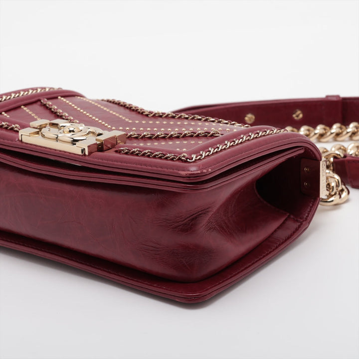 Top Quality Chanel Mini Boy Top Quality Chanel Leather Chain Shoulder Bag V Stick Bordeaux G