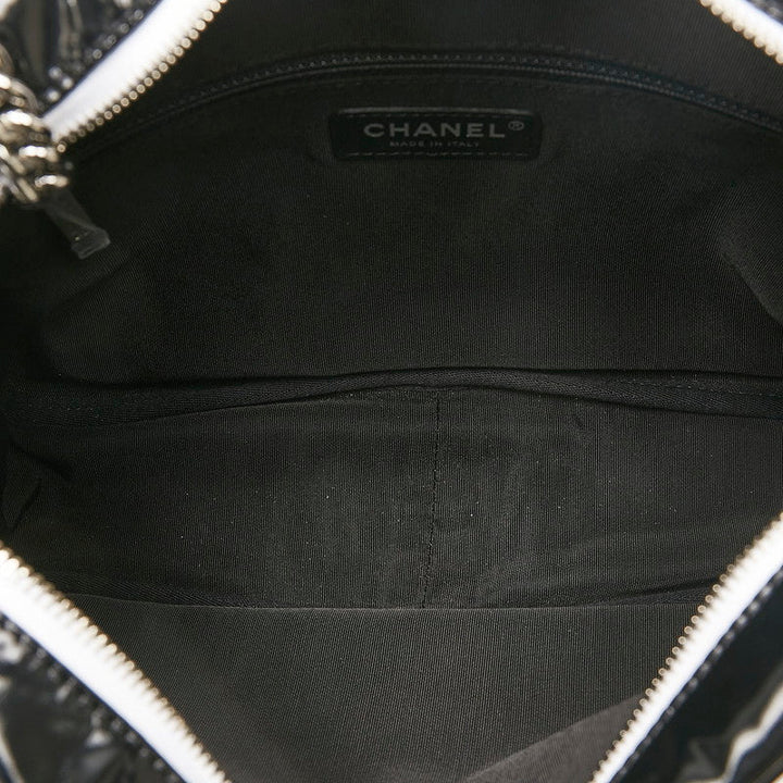 Top Quality Chanel 19 Cruise Collection LA PAUA Cocomark Chain Shoulder Bag Black White PVC Leather  CHANEL