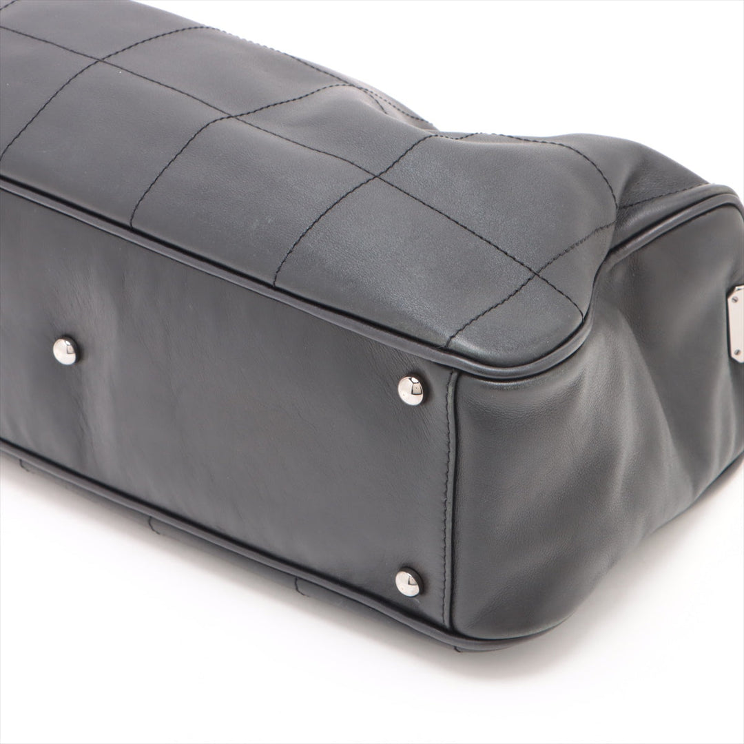 Top Quality Chanel Chocolate Bar  Handbag Black Silver G  7th