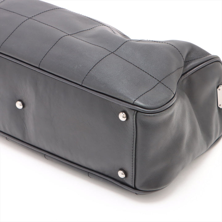 Top Quality Chanel Chocolate Bar  Handbag Black Silver G  7th