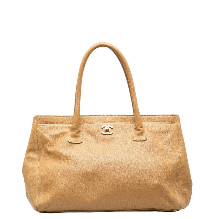Top Quality Chanel Cocomark Executive Handbags Shoulder Bag 2WAY Beige Caviar