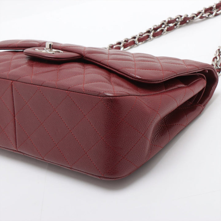 Top Quality Chanel Decamatrasse Caviar S Double Flap Double Chain Bag Bordeaux Silver  15th