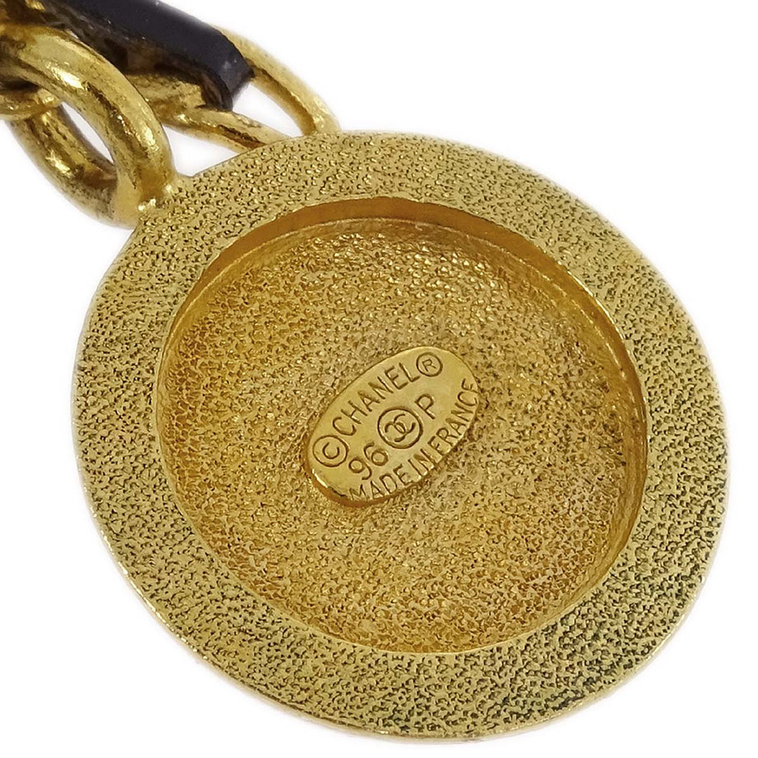 Top Quality Chanel Pendant Necklace Gold Black 96P