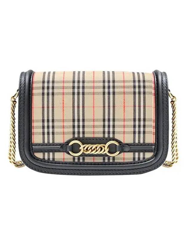 Burberry Vintage Check Link Chain Shoulder Bag Beige