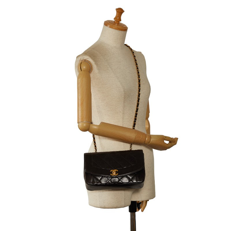 Top Quality Chanel Diana 23 Chain Shoulder Bag Black Lambskin Leather Ladies Chanel