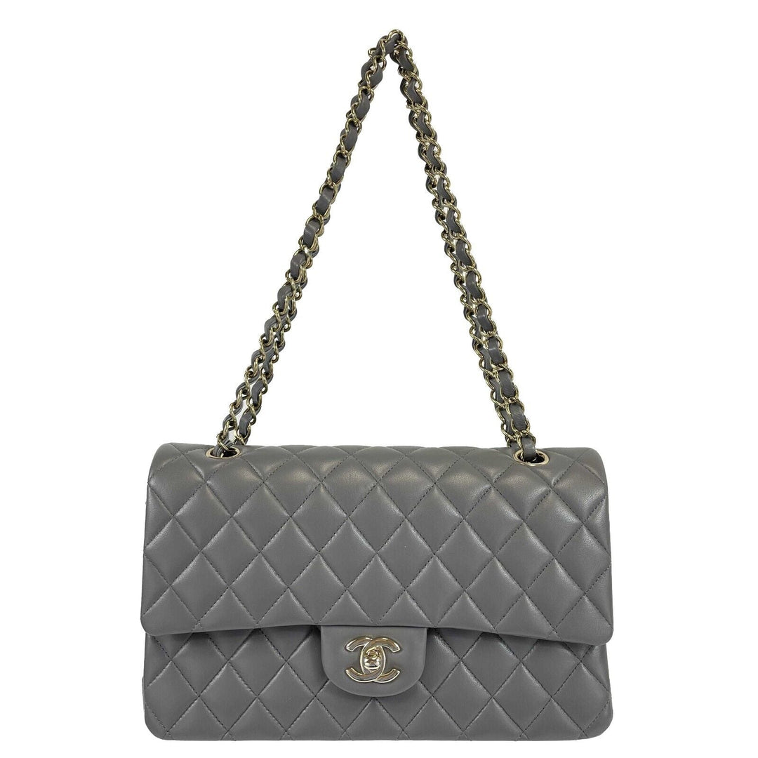 Chanel - NEW 22A Classic Medium Double New Dark Grey CC Shoulder Bag