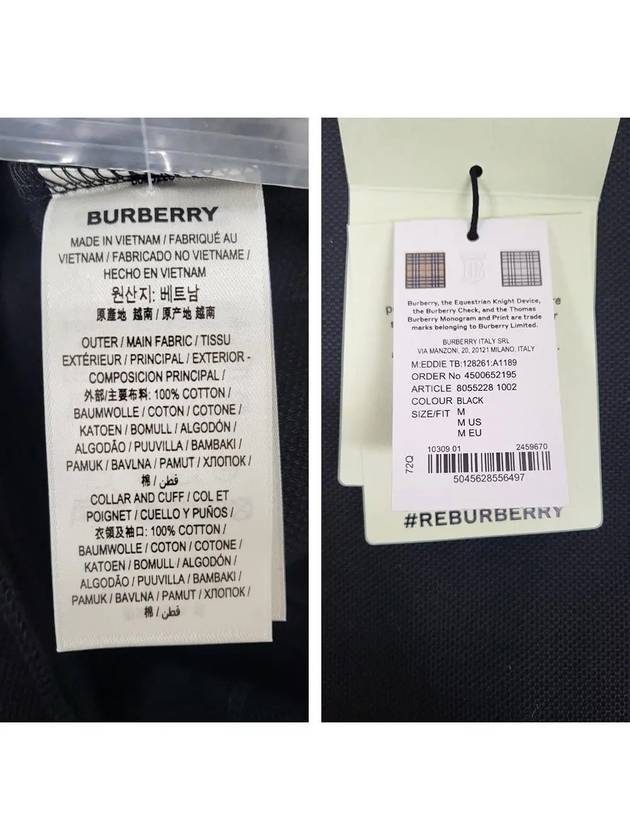 Burberry Men's Eddie Embroidered Logo Polo Shirt Black