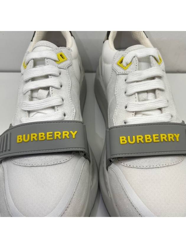 Burberry Men's Suede Vintage Check Velcro Low Top Sneakers White