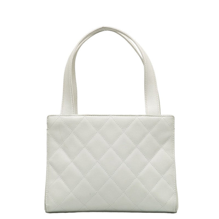 Top Quality Chanel Top Quality Chanel MATRESSE HANDBACK RAMSKIN WHITE LADY'S HANDBACK