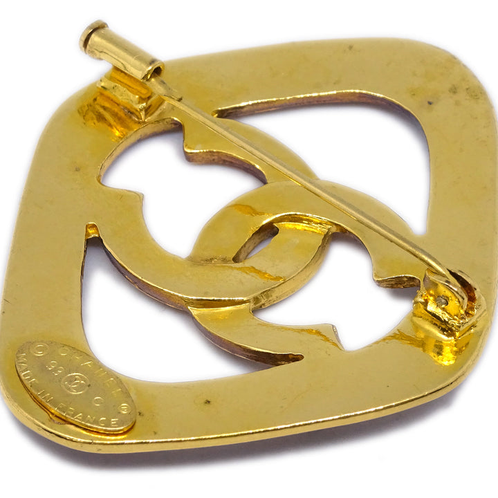 Top Quality Chanel Rhombus Brooch Pin Brown 93C
